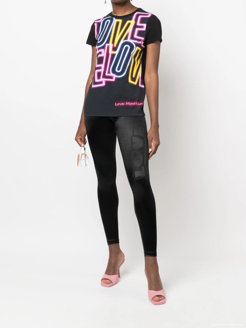 Cheap Moschino print satin-finish logo Love Women leggings 0404